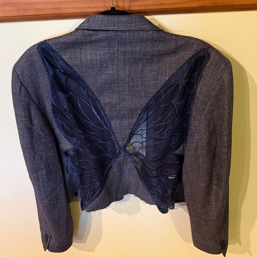 Tricia Fix Navy Winged Butterfly Blazer